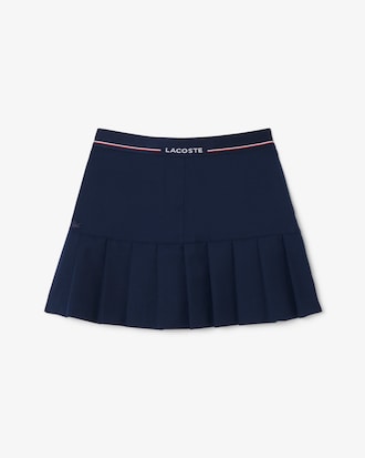 Short Pleated Wool Blend Skirt