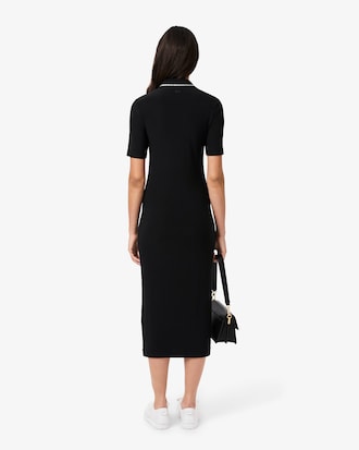 Slim Fit Diamanté Crocodile Polo Collar Dress