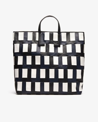 Women's Fashion Show Checked Double Tote Bag
