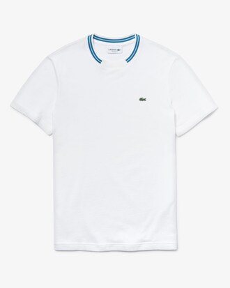 Men's Contrast Stripe Crew Neck Cotton T-shirt