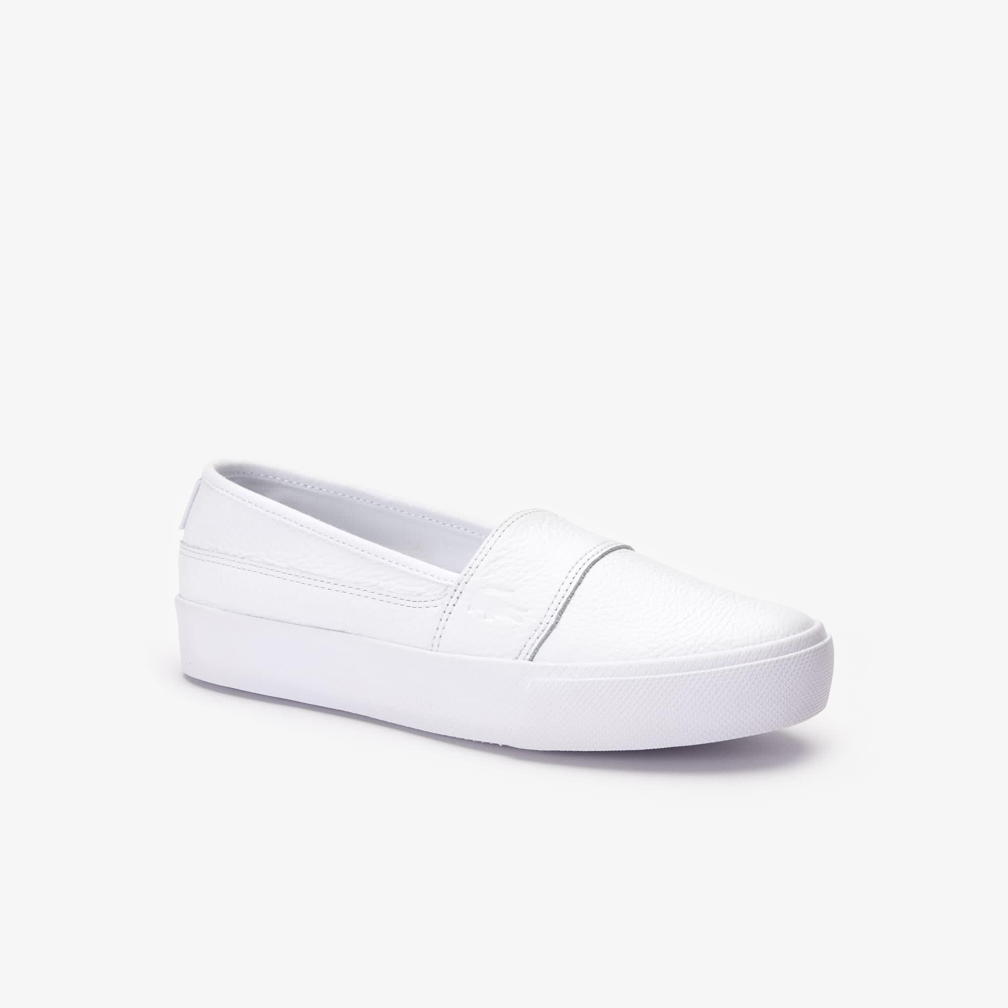 white leather slip on shoes