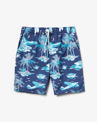 Men's Hawaiian Print Long Swimming Trunks