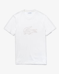 Men's Crew Neck Oversized Crocodile Embroidery Cotton T-shirt