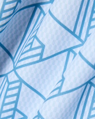 Mid Length Monogram Print Swim Trunks