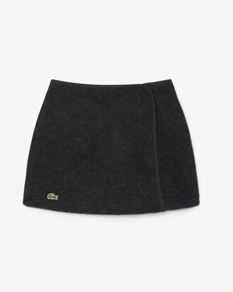 Boiled Knit Short Pleated Wrap Skirt