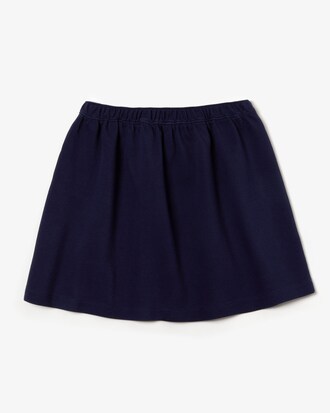 Girls' Coloured Snap Cotton Piqu&eacute; Skater Skirt