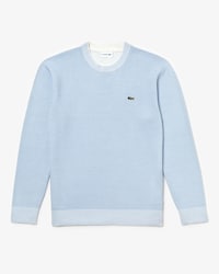 Men's Crew Neck Bicolour Knit Effect Cotton Sweater