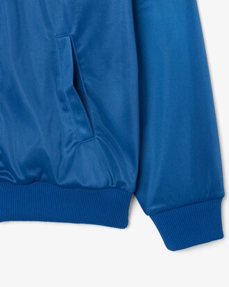 Oversized Pointelle Stripe Satin Sweatshirt