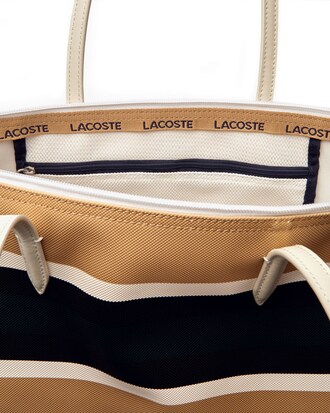 Women's L.12.12 Concept Coated Striped Canvas Zip Tote Bag