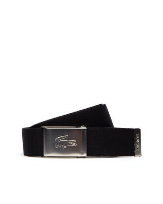 Men's 2 Leather And Woven Fabric Belts Travel Kit