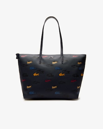 Women's L.12.12 Concept Crocodile Print Canvas Zip Tote Bag