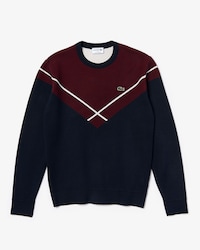 Men's Made In France Crew Neck Jacquard Design Sweater