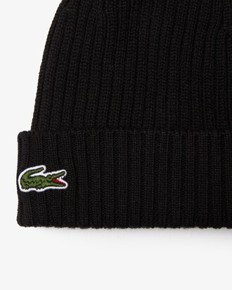 Rib Knit Brushed Wool Beanie