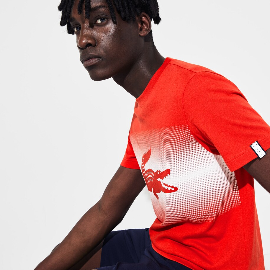 Men's Lacoste SPORT Roland Garros Croc Print T-shirt | LACOSTE