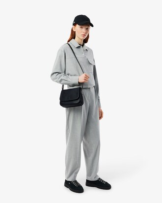 City Court Grain Leather Flap Close Bag