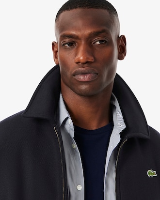 Zipped Padded Wool Aviator Jacket
