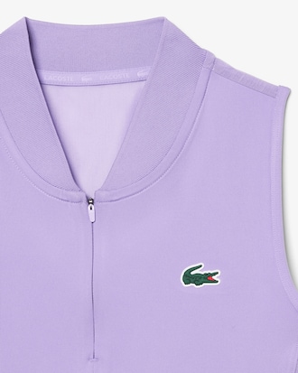 Sleeveless Stretch Dual Fabric Tennis Polo Shirt