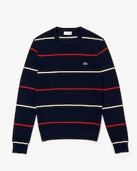 Men's Crew Neck Striped Cotton Sweater