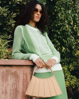 Tennis Court Graphic Jacquard Sweater