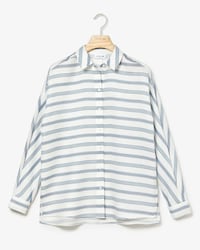 Women's Loose Fit Striped Lightweight Cotton Shirt