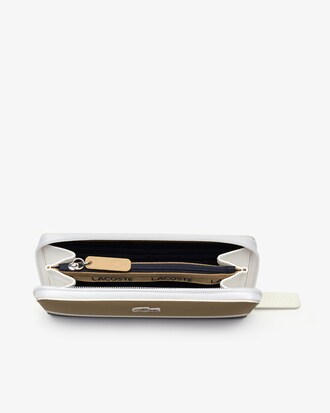 Women's L.12.12 Concept Coated Striped Canvas Zip Wallet