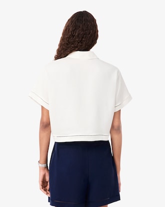 Oversized Fluid Twill Polo Shirt