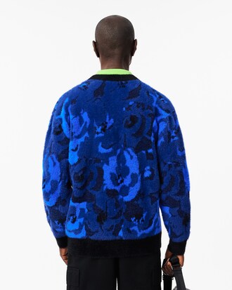 Relaxed Fit Intarsia Jacquard Cardigan