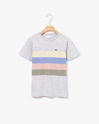 Boys' Crew Neck Colour Striped Bands Cotton T-shirt