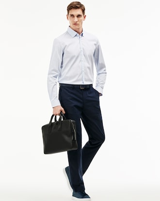 Men's Chantaco Matte Piqué Leather Computer Bag 