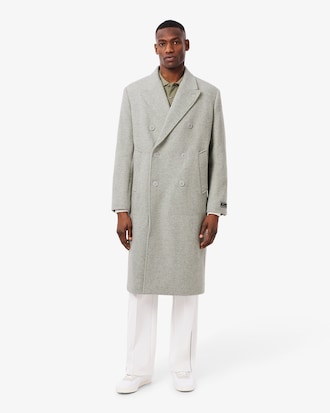 Double Breasted Chevron Wool Coat