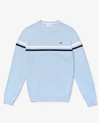 Men's MADE IN FRANCE Crew Neck Tricolour Striped Cotton Sweater