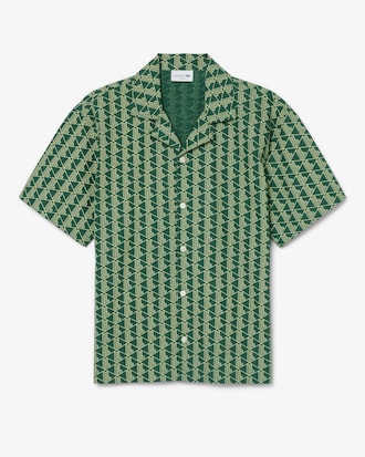 Monogram Print Poplin Pajama Shirt