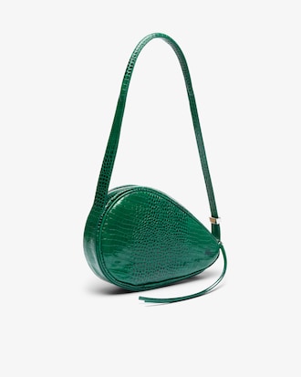 Runway Embossed Leather Hobo Racket Bag