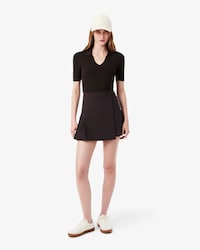 Short Pleated Wrap Skirt