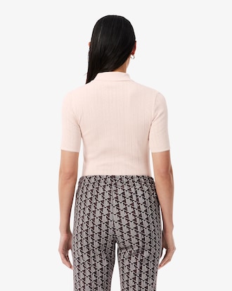Slim Fit Pointelle Knit Polo Shirt