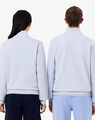 High Neck Embossed Zipped Sweatshirt