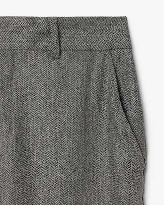 Straight Fit Chevron Wool Pants