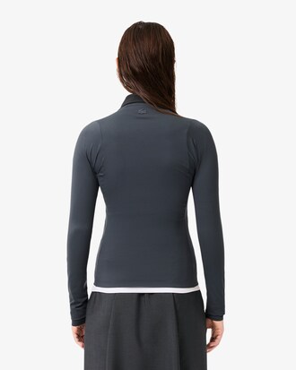 Runway Tight Fit Zipped Stretch Polo Shirt