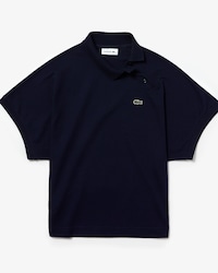 Women's Destructured Collar And Kimono Sleeves Stretch Mini Piqué Polo Shirt