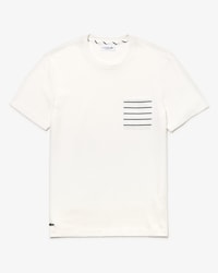 Men's Crew Neck Striped Pocket Cotton Jersey T-shirt