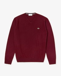 Men's V-neck Wool Jersey Sweater