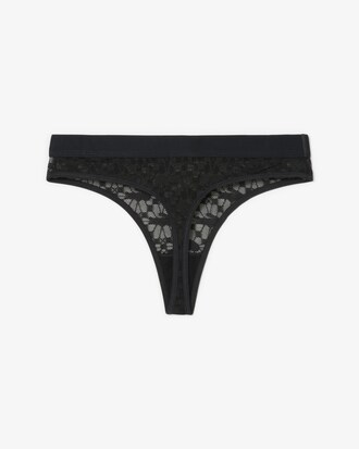 Logo Waist Lacy String Briefs