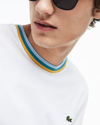 Men's Striped Crew Neck Cotton Jersey T-shirt