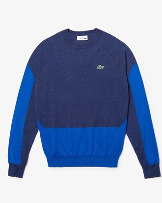 Men's Lacoste SPORT Colourblock Breathable Wool Golf Sweater
