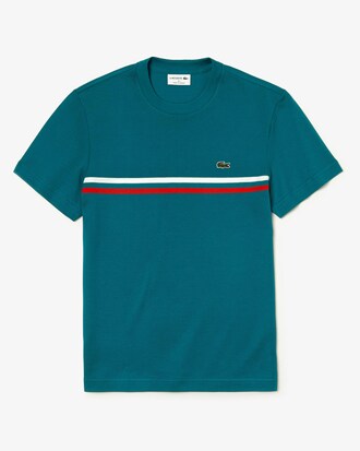 Men's MADE IN FRANCE Crew Neck Tricolour Striped Cotton T-shirt