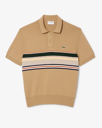 French Made Striped Polo Collar Sweater