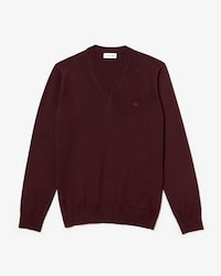 Men's V-neck Wool Jersey Sweater