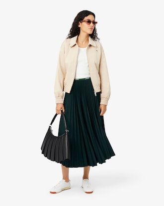 Long Pleated Elasticated Waist Skirt
