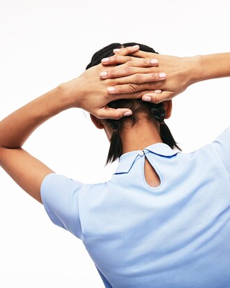 Women's Lacoste LIVE Teardrop Opening Mini Piqu&eacute; Polo Shirt