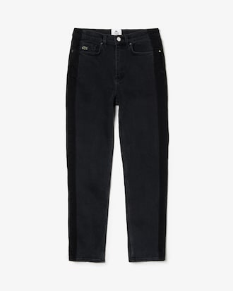 Women's Lacoste LIVE Straight Cut Play On Fading Stretch Cotton Jeans